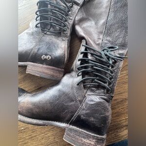 Bed Stu Dark Brown Lace Up Boots